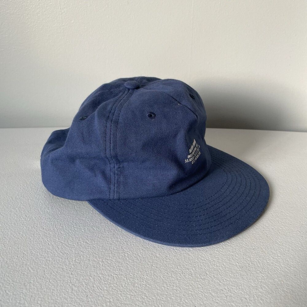 Nixon Brand Baseball Hat Cap Blue Leather Strap Snapback Unisex One Size